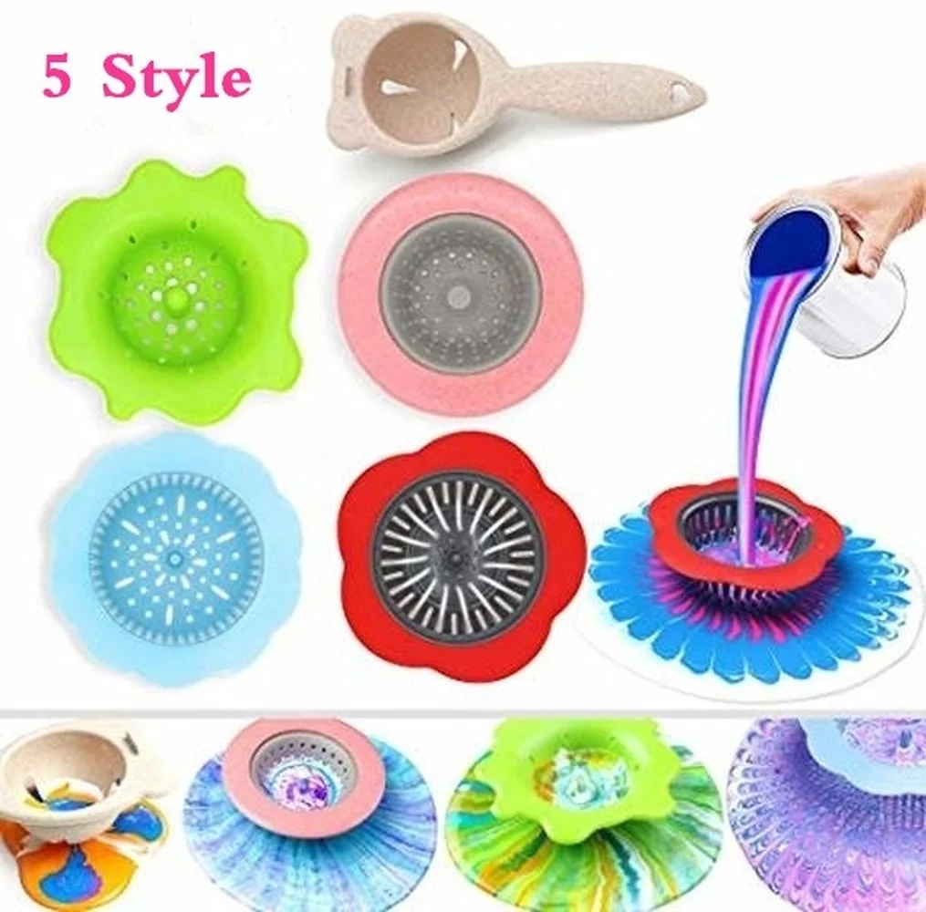 Acrylic Pouring Strainers Plastic Silicone Strainer Flower Drain Basket Acrylic Paint Pouring Supplies 1 PCS