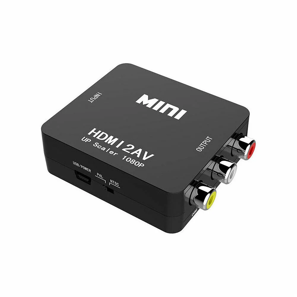 Черный HDMI к RCA AV CVBS компонентный конвертер скалер 1080P адаптер кабель коробка для Monito L/R видео HDMI2AV HD Поддержка NTSC PAL - Цвет: Черный