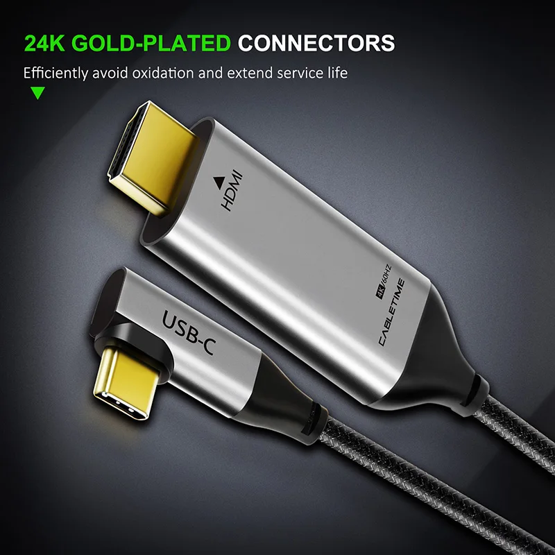 CABLETIME USB C HDMI Cable Type C to HDMI Thunderbolt 3 4K 60Hz for Huawei MacBook Samsung Galaxy S8+ Computer Laptop C030