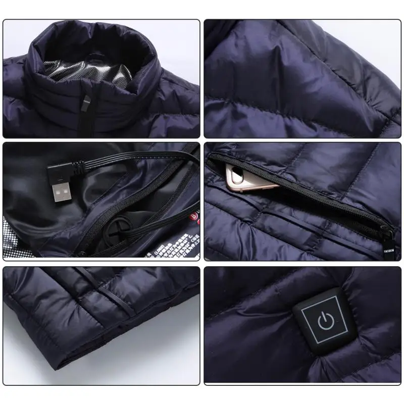 Мужской жилет с электроподогревом и USB куртка одежда для катания на лыжах зимний