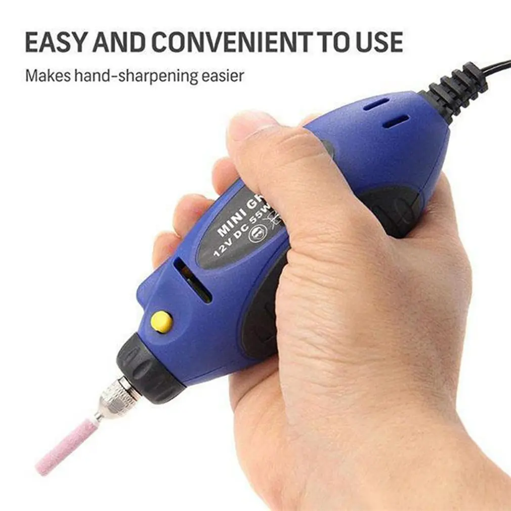 12V Dc Chainsaw Grinder Chainsaw Chainsaw Electric Grinder Chain Grinder Hand-Held Electric Grinding Chain Machine Blue