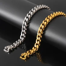 "-9" Нержавеющая сталь Круглые кубинские цепи и браслеты для мужчин хип-хоп рок ювелирные изделия золото серебро