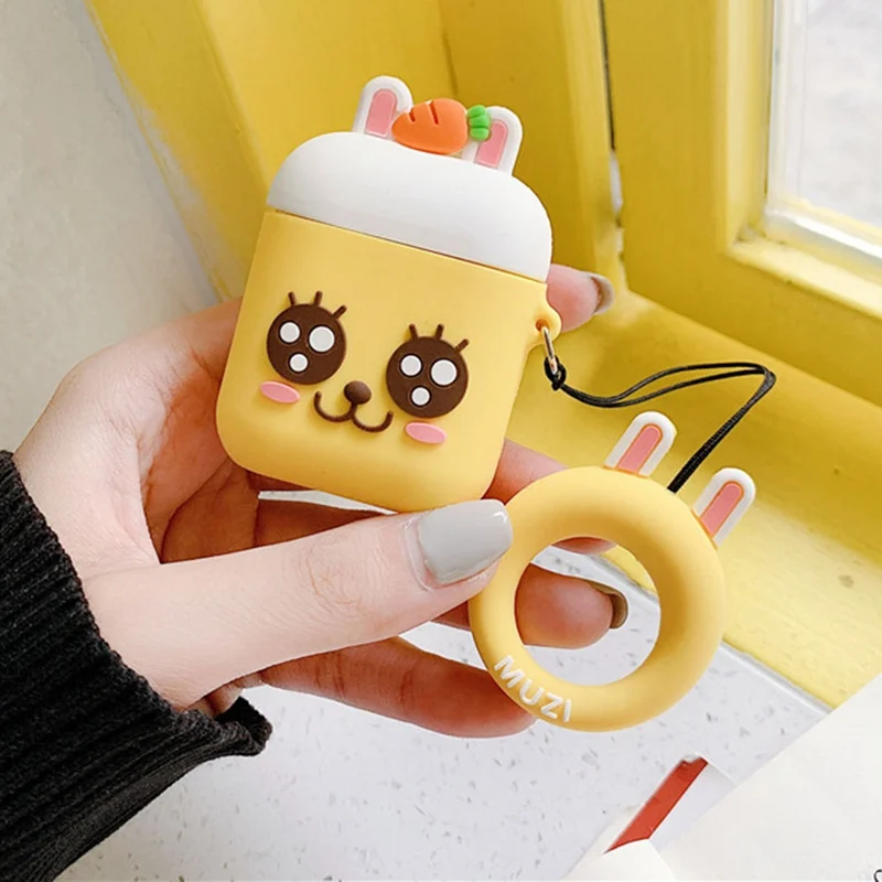 Мягкий силиконовый чехол с милыми животными, наушники для Airpods, Bluetooth, беспроводные наушники, защитный чехол