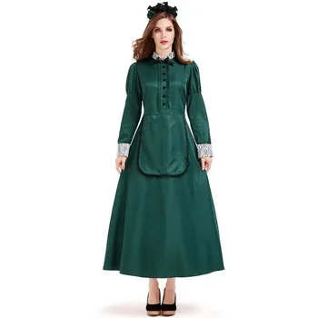 

Women's Servant Cosplay Costume for Halloween Make Up Party Green Dress Headwear 2pcs Servant Outfit for Stage Performance