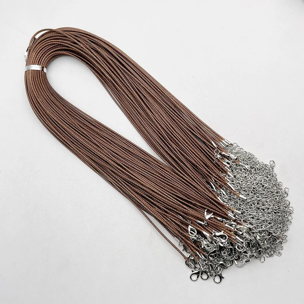 

Оптовая продажа 1,5 мм 2,0 мм застежка для ювелирных изделий ожерелье-карабин веревка Вощеная кожа шнур кофейное ожерелье шнур подвеска шнуры 100 шт./лот бесплатно