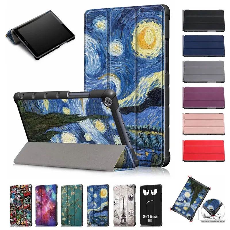 Чехол из ПУ кожи для планшета Huawei MediaPad M5 Lite 8 дюймов магнитный однотонный чехол с