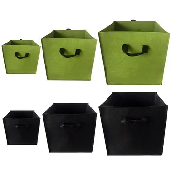 

Plant Grow Bag Square Thickened Felt Non-woven Space-saving Grow Bag for Vegetable Strawberry Tomato Herbal
