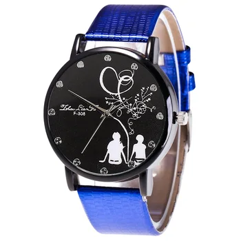 

Fashion Quartz Watch Mens Women Couple Electronic Watch Love Tree with PU Wrist Strap LL@17