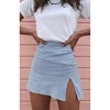 Minifalda con abertura para mujer, falda corta,de cintura alta, suave, adecuada para diversas actividades como cocteles, fiesta, playa ► Foto 1/6