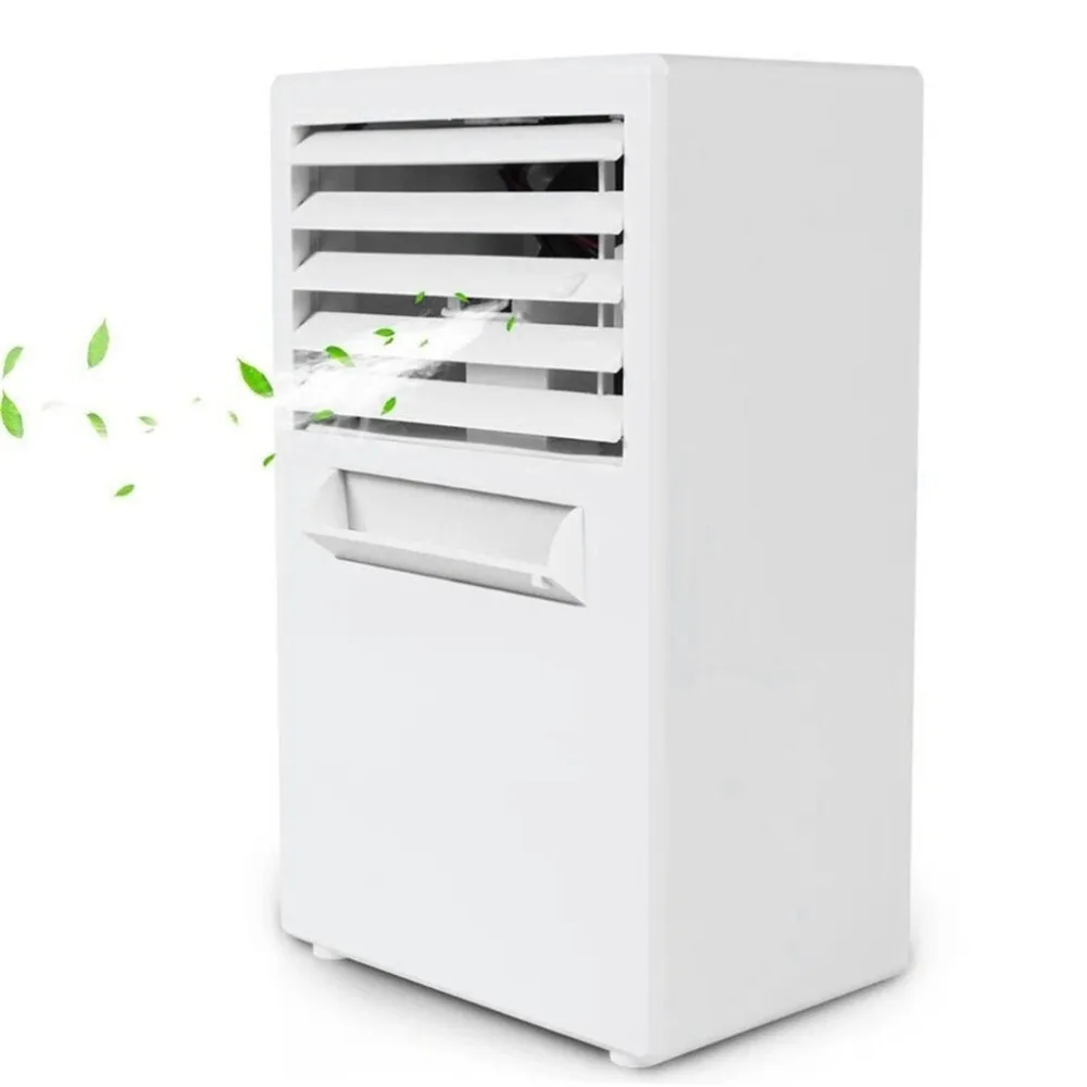 

Mini Portable Air Conditioner Table Desk Small Home Office Bladeless Fan Humidifier Quiet Personal Moisturizing Air Cooler