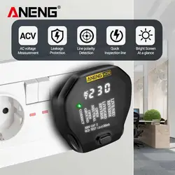 ANENG AC09 Digital Socket Tester Voltage Test Socket Detector US/UK/EU Plug Live Ground Neutral Phase Meter RCD Test