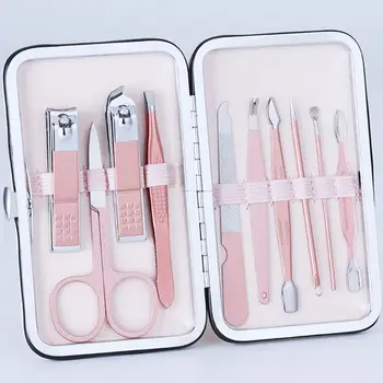 

10 pieces/set of stainless steel nail clippers manicure pedicure care set