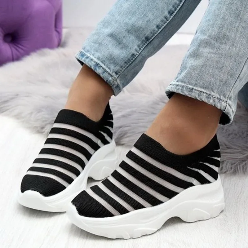 Litthing женская обувь Вязание носок кроссовки Для женщин весенняя без застежек на