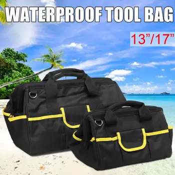 

13/17 Inch Oxford Tool Bag Waterproof Hand Tool Storage Bag Electrician Bag Large Capacity Double Thickness Tool Storage Bag