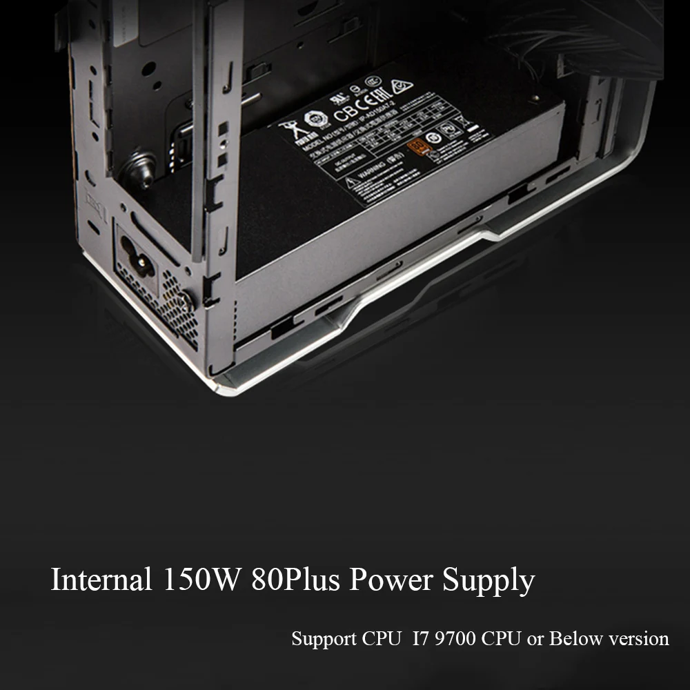 Настольный чехол Super Mini ITX с 150 Вт 80Plus поддержка блока питания I7 9700 процессор HTPC