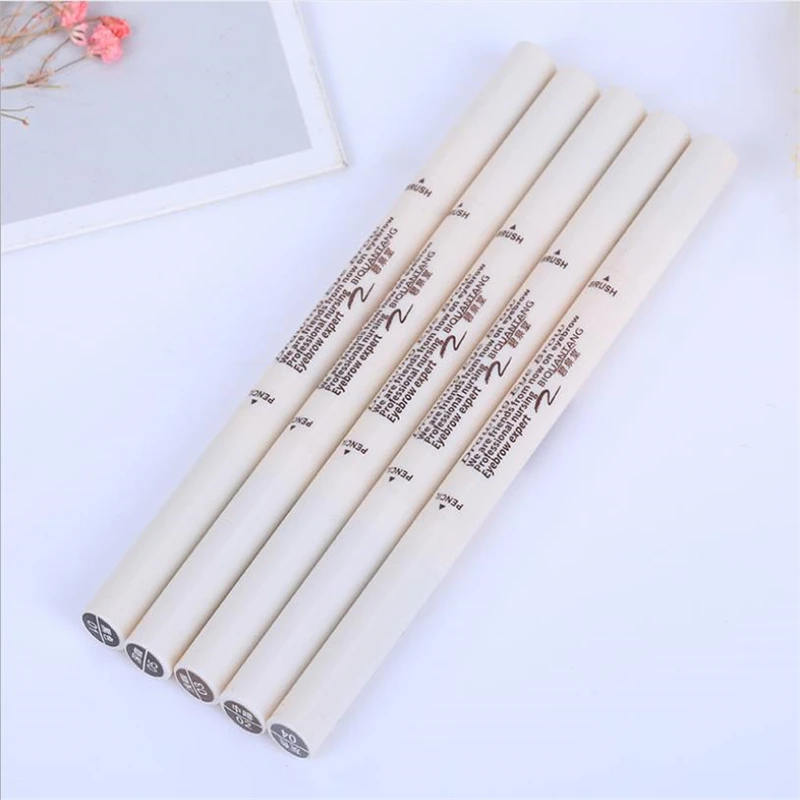 

Natural eyebrow pencil waterproof and sweat-proof eyebrow makeup five colors double eyebrow pencil brown black gray cosmetic bru