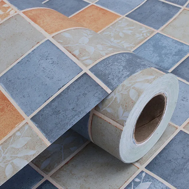 Bathroom Waterproof Mosaic Wall Stickers Kitchen Oil Proof Decoration Wallpaper Bath Toilets Self Adhesive Tiles Decorative Film 2645C