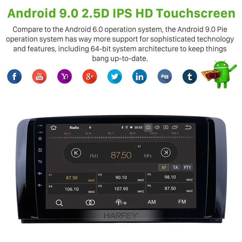 Clearance Harfey 1Din Android 9.0 9" Car Radio GPS Multimedia Player For Mercedes Benz R Class W251 R280 R300 R320 R350 R63 2006-2013 1 Clearance Harfey 1Din Android 9.0 9" Car Radio GPS Multimedia Player For Mercedes Benz R Class W251 R280 R300 R320 R350 R63 2006-2013 1