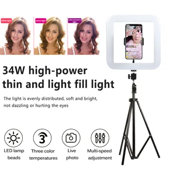 

Dimmable LED Selfie Ring Light with Tripod Dimmable Selfie Light Ring Lamp with Stand for Cell Phone Studio Big Photography Ring