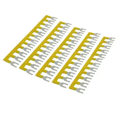 

400V 10A 12 Postions Pre Insulated Terminal Barrier Strip Yellow 5 Pcs