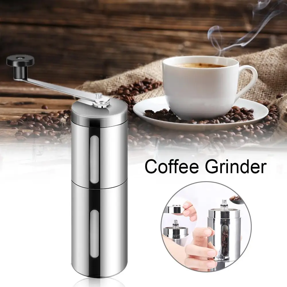 

Silver Coffee Grinder Mini Stainless Steel Hand Manual Handmade Coffee Bean Burr Grinders Mill Kitchen Tool Crocus Grinders
