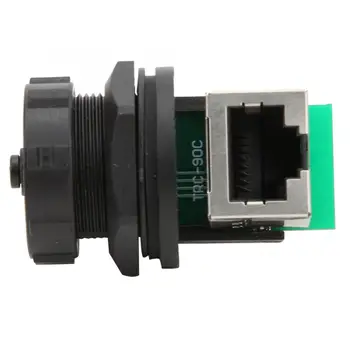 

2Pcs RJ45 Ethernet Connector Adapter 90 Degree Post Board Double Socket Outdoor Waterproof Ethernet Coupler