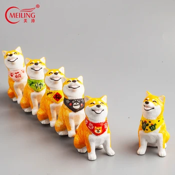 

Hand Painted Shiba Dogs Ceramic Figurine Small Animal Statues Ornaments Unique Gifts For Dog Lover Birthday Home Car Shelf Decor