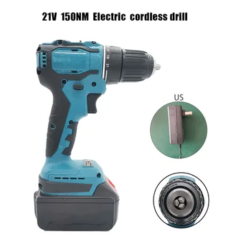 

18-21V 80-150Nm Cordless Brushless Electric Impact Drill Torque Screwdriver Tool Cordless Drill+Charger+Lithium-Ion Battery
