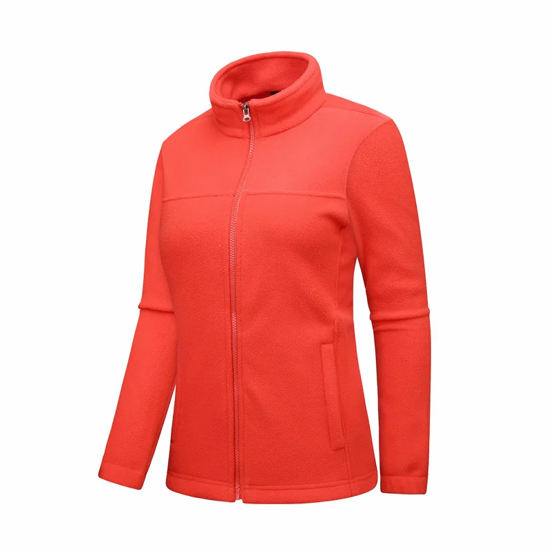 Осенняя и зимняя флисовая мужская двусторонняя флисовая куртка ветронепроницаемая теплая Толстая куртка кардиган источник - Цвет: Women s Orange