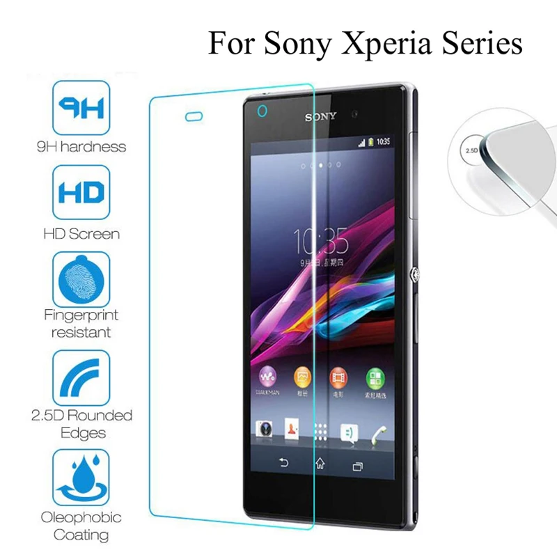 

Toughed Glass Screen Protector Tempered Glass for Sony Xperia Z1 Z3 Plus Z4 Z5 Compact Front Film for Sony Z5 Premium 9H HD