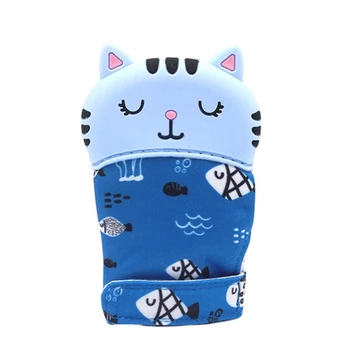 

2Pcs Baby Teething Mittens for Baby Self-Soothing Pain Relief Teething Glove Safe Silicone BPA