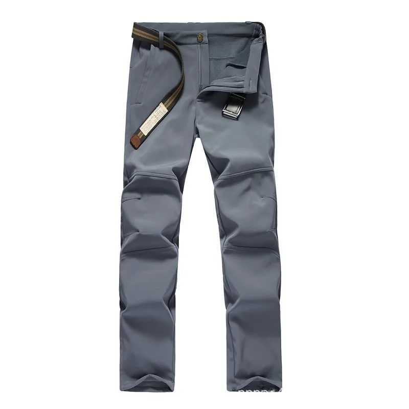 

Outdoor Fleece Windproof Thicken Warm Soft Shell Tactical Pants Mens Winter Riding Training Climbing Waterproof Thermal Trousers