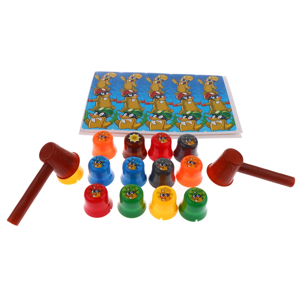 Kids Intellectual Hammering Mole Stack Cups Board Game Party Toy Xmas Gift