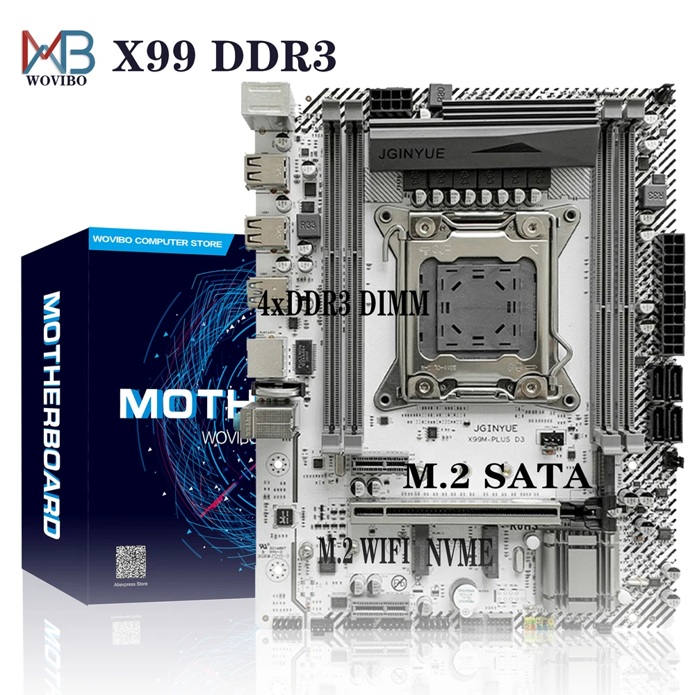 Материнская плата X99 LGA 2011 3 DDR3 REG ECC M.2 NVME WIFI Turbo Boost для процессора Intel LGA2011 V3 I7 Xeon