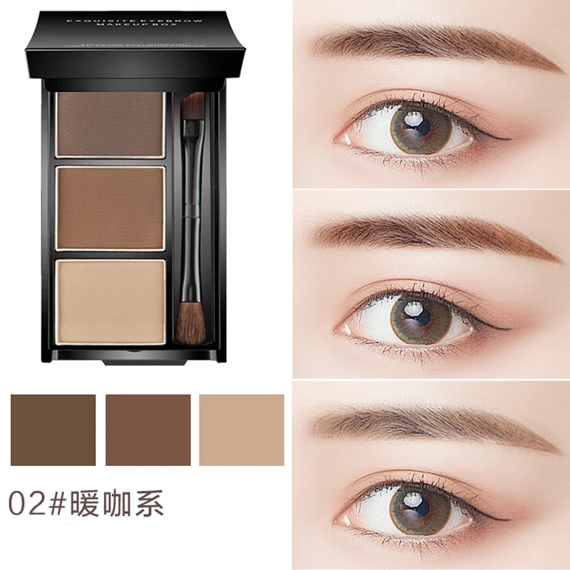 Brow powder natural powder waterproof eyebrow enhancer eyebrow brush lasting makeup eyebrow enhancer 3 colors Brow powder natural powder waterproof eyebrow enhancer eyebrow brush lasting makeup eyebrow enhancer 3 colors
