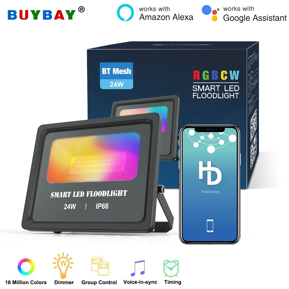 Умный светодиодный прожектор 24 Вт RGB отражатель уличный Точечный светильник IP66