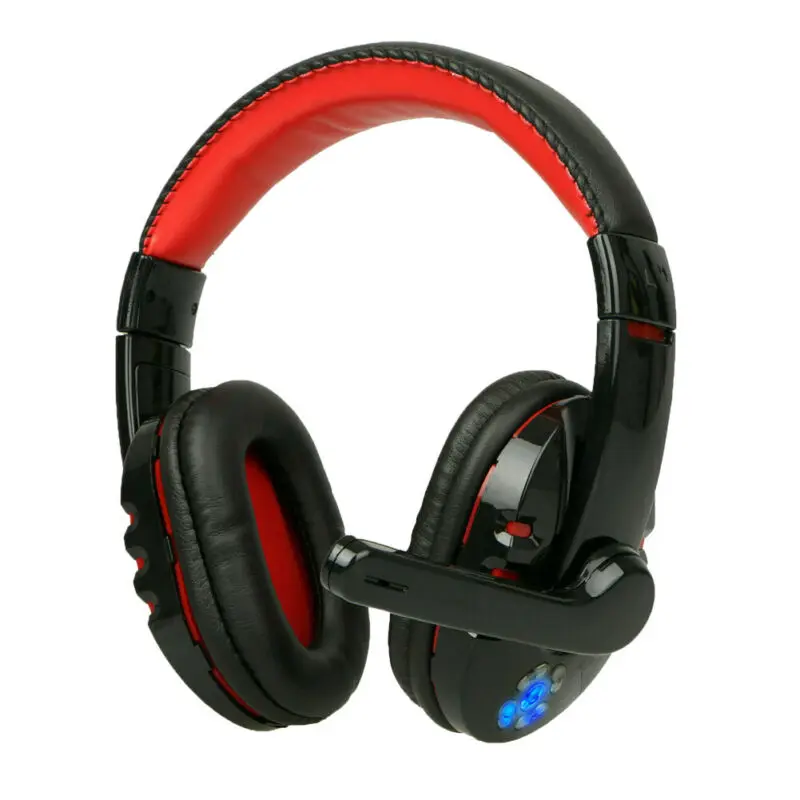 PYMH Wireless Headphone Gaming Headset Mic LED Stereo for PS4 Xbox One Smartphone