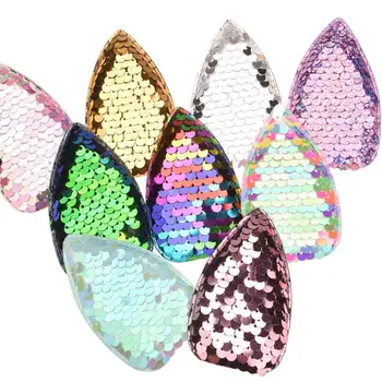 

30PCS 2.8inch Embroidered sequins Unicorn Ears Unicorn Hair Accessories for Hairband DIY Headwrap Hair Bows