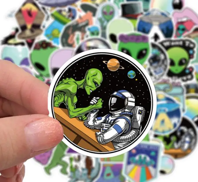 10/30/50pcs  Alien E.t Ufo  Graffiti Waterproof Skateboard Travel Suitcase Phone Laptop Luggage Stickers Diy  Kids Girl Toys