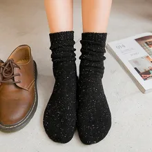 1 пара носков женские японские новые милые повседневные шерстяные носки однотонные студенческие носки-трубы средней высоты для женщин