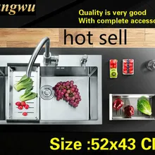 Горячая Бытовая Мода Мини кухня ручная раковина одинарная мойка пищевой 304 Нержавеющая сталь стандарт 52x43 см