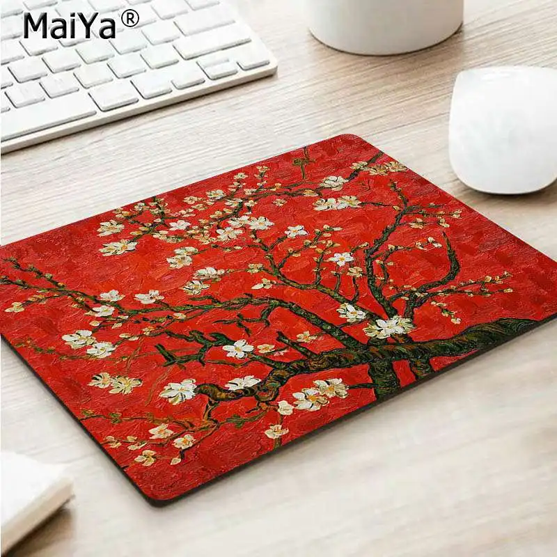 MaiYa almond blossoms van gogh paiting резиновый DIY дизайн игровой с узором коврик для мыши Лидер продаж игровой коврик для мыши