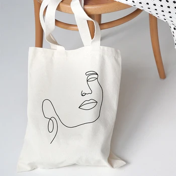 

Women Shoulder Bag Fashion University Canvas Harajuku Vintage Ulzzang Print Cartoon New Summer Abstract Korean Fabric Tote Bag