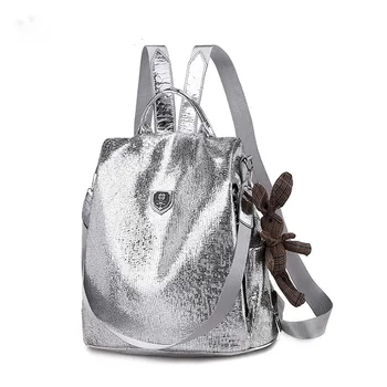 

Kunzite New Girls School Shoulder Bag With Bear Casual Women Backpacks PU Leather Anti-Theft Backpack