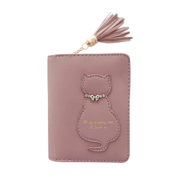 

Women Cat Tassel Clutches Wallet Handbag Cardbag Tote Ladies Purse Cute Girl Cartoon Purse Fashion Waterproof Coin Purse 1121