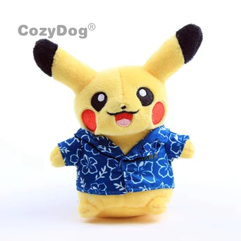 

13 CM New Pikachu in Blue T-Shirt Figure Anime Cute Lovely Pikachu Plush Toys Doll Peluche Women Kids Birthday Gift