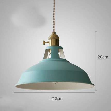 Светодиодный подвесной светильник в винтажном стиле, подвесной светильник для столовой, домашнего освещения, подвесной светильник в стиле ретро, для помещений, E27 - Цвет корпуса: blue