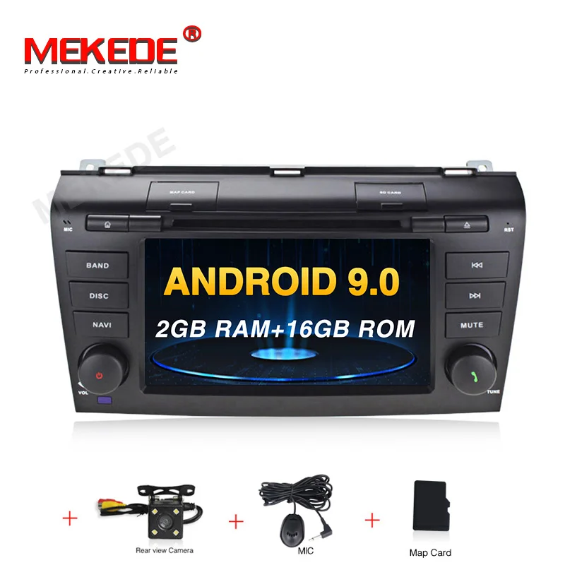 MEKEDE, 4 ГБ, 64 ГБ, 2 Din Android 9,0 Автомобильный мультимедийный dvd плеер gps для Mazda 3 mazda3 2004 2005 2006 2007 2008 2009 Авто Радио стерео - Цвет: car dvd camera