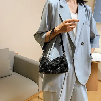 

New Fashion Diamond Small Chain Crossbody Bag Ladies Mini Shoulder Flap Bags Casual Party Street Handbags Totes For Girls