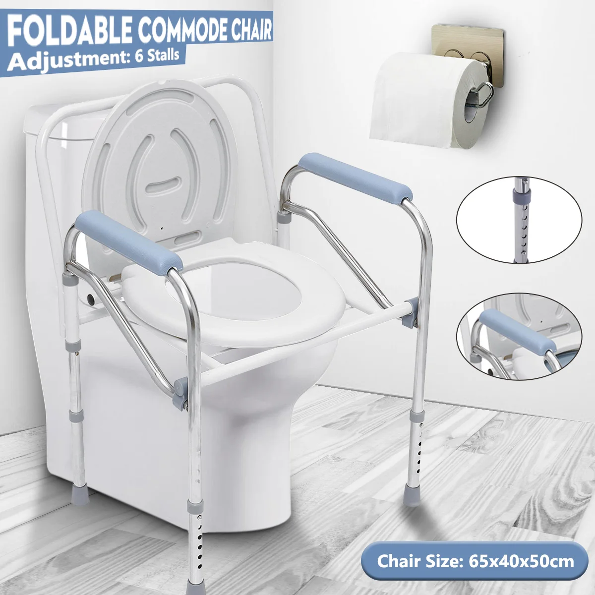 

New Portable Potty Chair Toilet Foldable Adjustable Commode Chair Closestool Chamber Pot For Elderly Men Women Stainless Steel